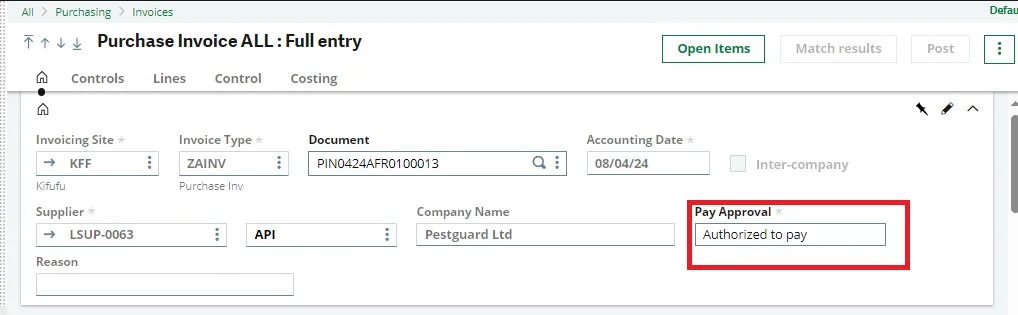 open items management set up in sage x3 image-2