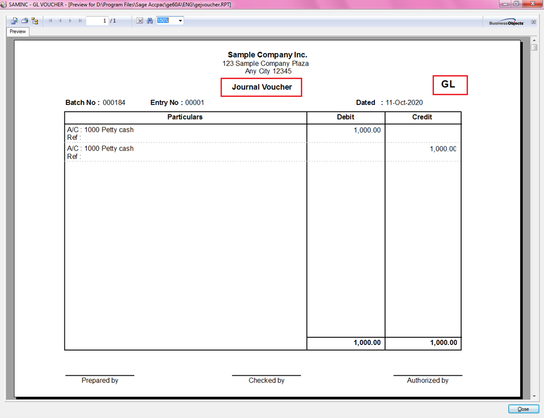 GL Voucher In Greytrix Extended Report For Sage 300 ERP Sage 300 ERP 