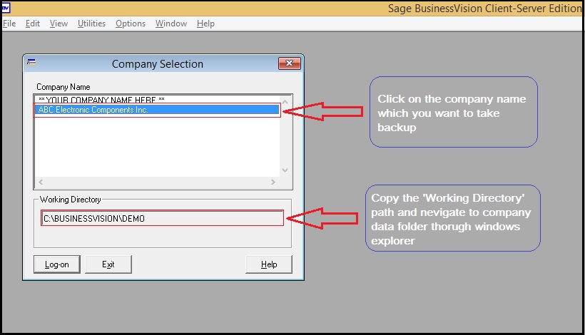 How to take backup of company data in Sage Business Vision - Sage