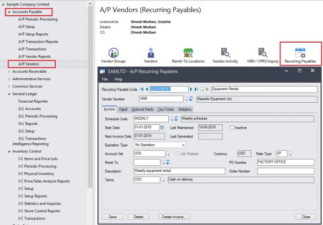 act by sage web setup