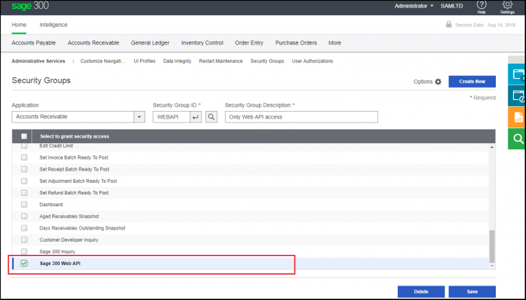 Sage 300 Web Api Security Access To Non Admin User Using Sage 300c 