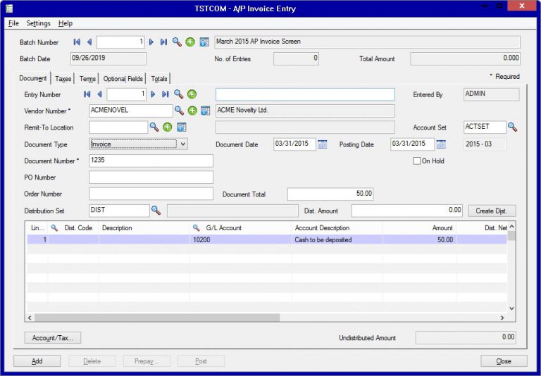 Migrate AP invoice (summary) from Sage 50 CAD into Sage 300 ERP - Sage ...