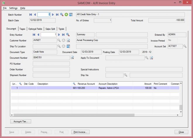 Migrate AR Credit Note from Sage 100 ERP to Sage 300 ERP - Sage 300 ERP ...