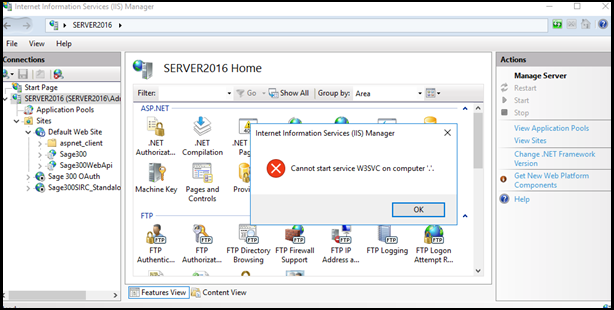 W3SVC Service Not Starting In Internet Information Service IIS Sage 300 ERP Tips Tricks 