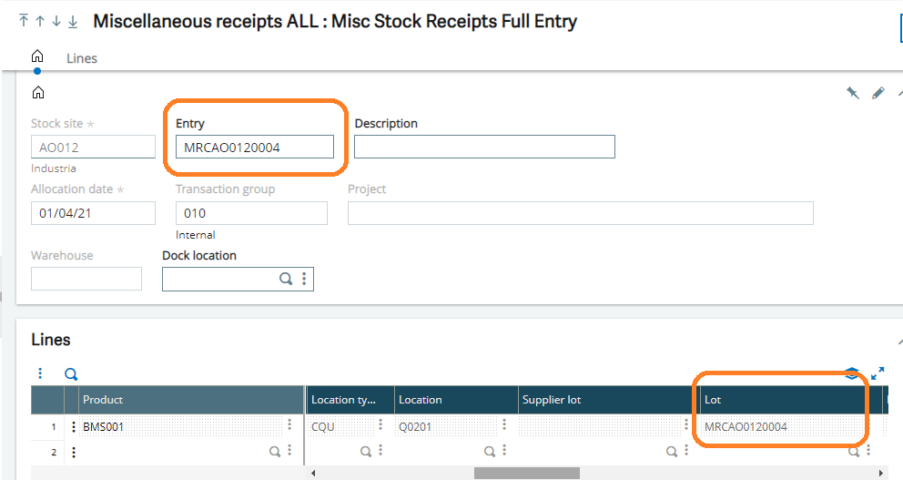 How to Align Lot numbers with Miscellaneous receipts numbers - Sage X3 ...